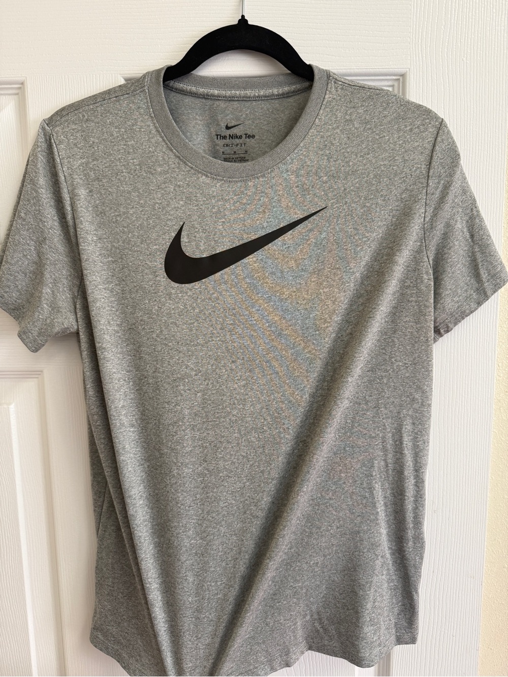 Nike Dri-FIT Heather Grey Big Swoosh Short Sleeve Athletic Tee